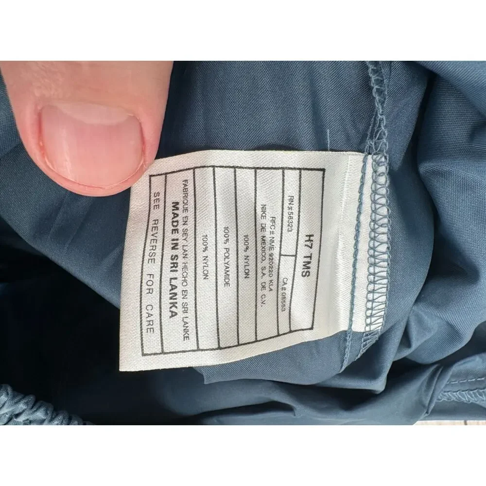 Vintage 90's Nike Rain‎ Pants Men's Size Medium Blue Nylon Elastic Waist